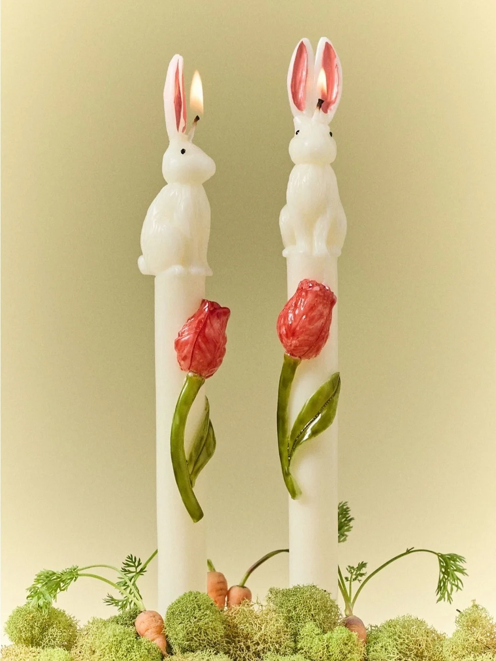 NIB Anthropologie Bunny Taper Candle, Set of 2 in Bunny
